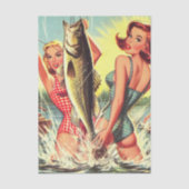 Retro Fishing Pinups Seidenpapier (Vorderseite)