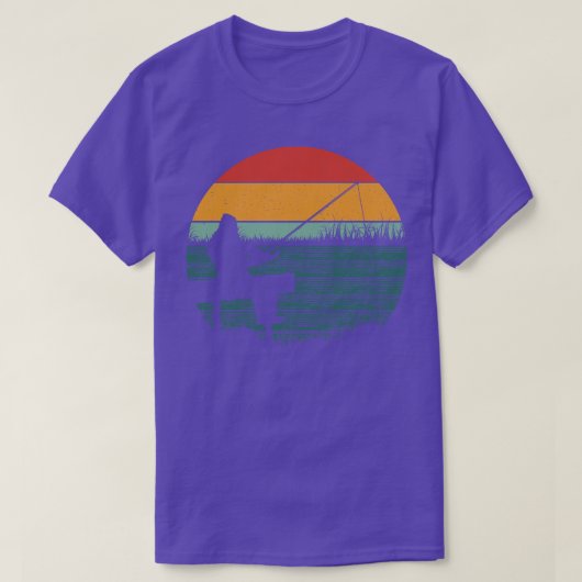 Retro Fishing Sunset T-Shirt (Design vorne)