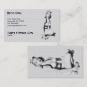 Retro Fitness B/W Visitenkarte (Vorne/Hinten)