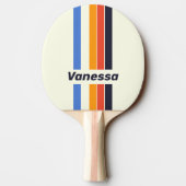 Retro Five Pin Striped with Name Tischtennis Schläger (Rückseite)