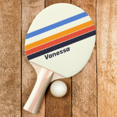 Retro Five Strichen mit Namen Tischtennis Schläger