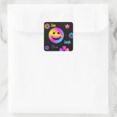 Retro-Fixierer Quadratischer Aufkleber (Tasche)