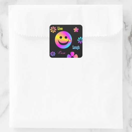 Retro-Fixierer Quadratischer Aufkleber (Tasche)