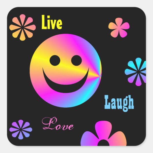 Retro-Fixierer Quadratischer Aufkleber (Vorderseite)