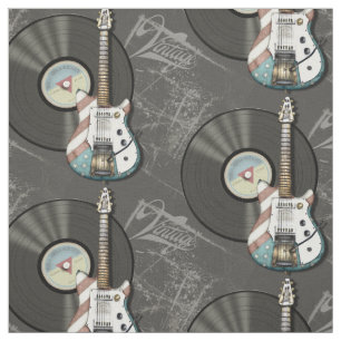 Retro Flagge-Gitarren-und Vinylaufzeichnung Stoff