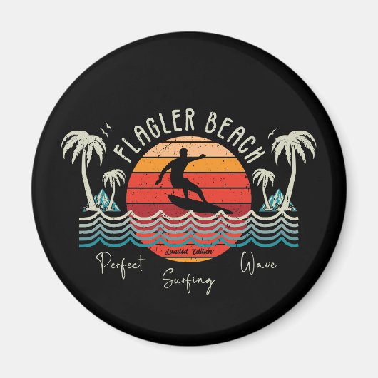 Retro Flagler Beach Magnet (Vorne)