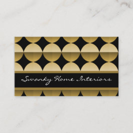 Retro Flair Business Card, Golden Beige Visitenkarte