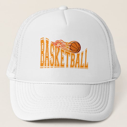 Retro Flaming Basketball Sports Team Truckerkappe (Vorderseite)