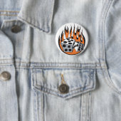 Retro-Flaming-Würfel-Design Button (Beispiel)
