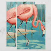 Retro-Flamingo Briefpapier (Vorne/Hinten)