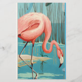 Retro-Flamingo Briefpapier (Rückseite)