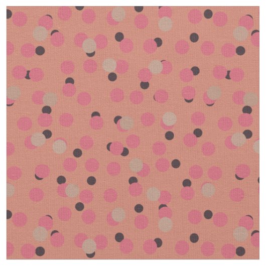 Retro Flamingo Fizz Bold Pink Punkte Stoff (Nahaufnahme)