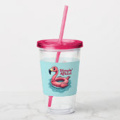 Retro Flamingo Float Funny Summer Acryltrinkbecher (Rückseite)