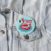Retro Flamingo Float Funny Summer Button (Beispiel)