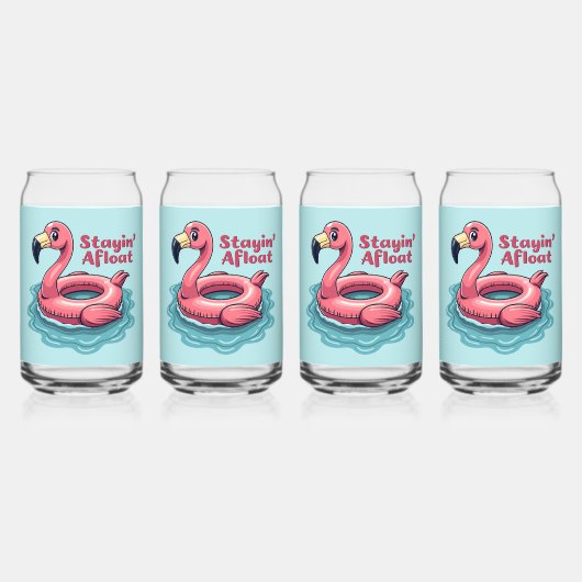 Retro Flamingo Float Funny Summer Dosenglas (Vorderseite)