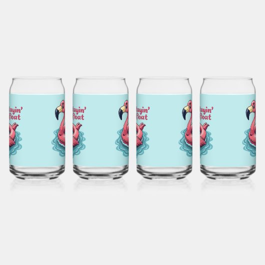 Retro Flamingo Float Funny Summer Dosenglas (Links)
