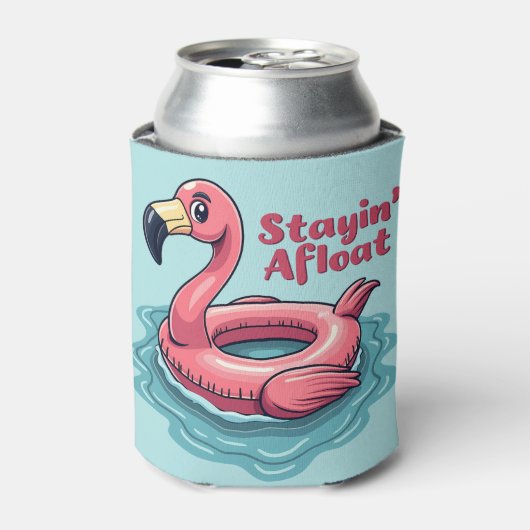 Retro Flamingo Float Funny Summer Dosenkühler (Kanne Vorderseite)