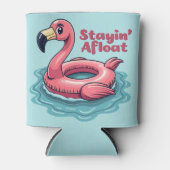 Retro Flamingo Float Funny Summer Dosenkühler (Vorderseite)