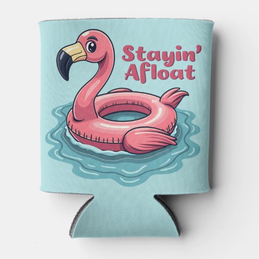 Retro Flamingo Float Funny Summer Dosenkühler (Vorderseite)