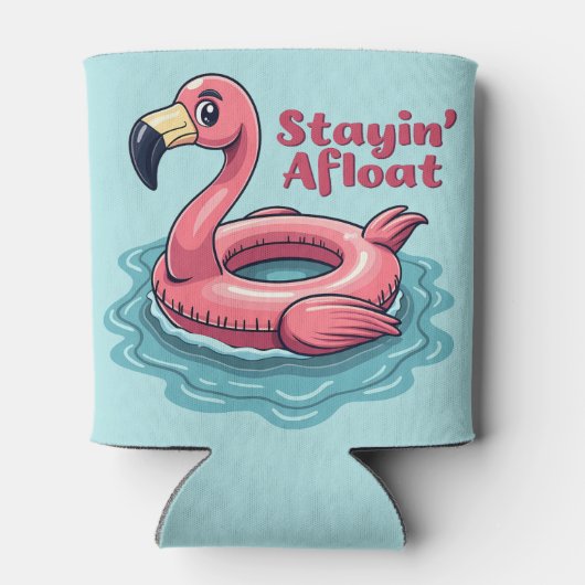 Retro Flamingo Float Funny Summer Dosenkühler (Rückseite)