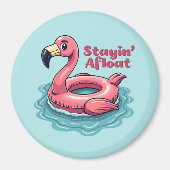 Retro Flamingo Float Funny Summer Magnet (Vorne)