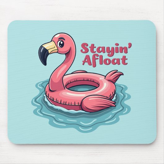 Retro Flamingo Float Funny Summer Mousepad (Vorne)