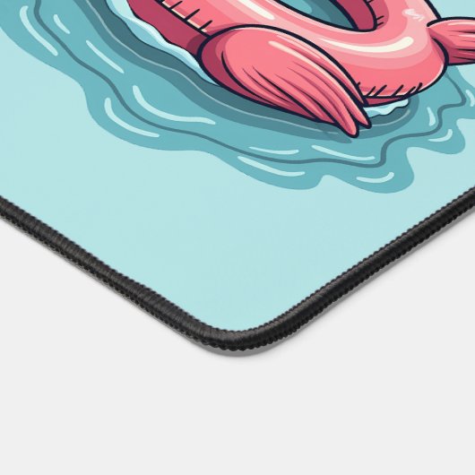 Retro Flamingo Float Funny Summer Schreibtischunterlage (Ecke)