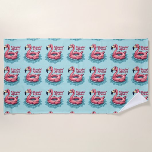 Retro Flamingo Float Funny Summer Strandtuch (Vorderseite)