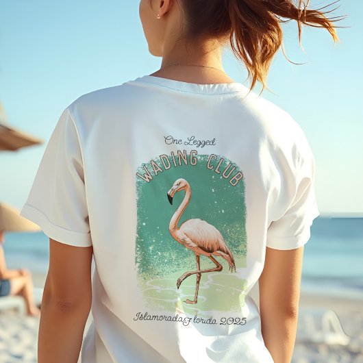 Retro Flamingo Florida Vacation Fun Club Tri-Blend Shirt