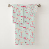Retro Flamingo-Muster Badhandtuch Set (Insitu)
