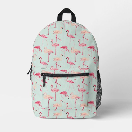 Retro Flamingo Muster Bedruckter Rucksack (Vorderseite)