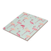Retro Flamingo-Muster Fliese (Seite)