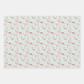 Retro Flamingo Muster Geschenkpapier Set (Vorderseite 2)