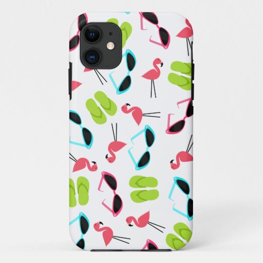 Retro Flamingo-Muster iPhone 5 Fall Case-Mate iPhone Hülle (Rückseite)