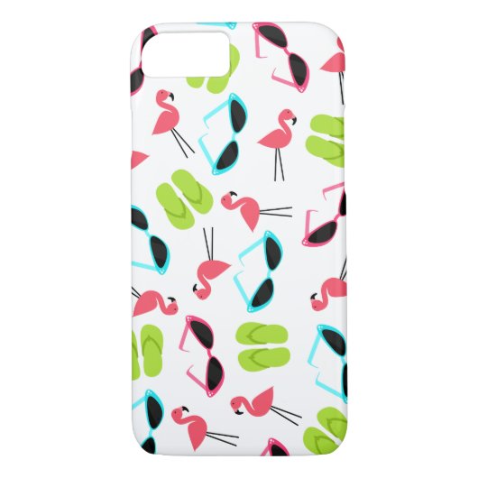 Retro Flamingo-Muster iPhone 7 Fall Case-Mate iPhone Hülle (Rückseite)