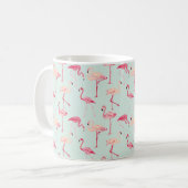Retro Flamingo-Muster Kaffeetasse (Vorderseite Links)