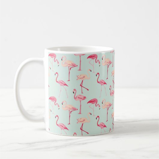 Retro Flamingo-Muster Kaffeetasse (Links)