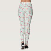 Retro Flamingo-Muster Leggings (Rückseite)