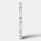 Retro Flamingo Muster | Monogramm Case-Mate iPhone Hülle (Rückseite / Links)