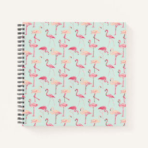 Retro Flamingo Muster Notizbuch