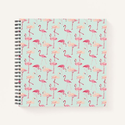 Retro Flamingo Muster Notizbuch (Vorderseite)