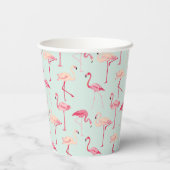 Retro Flamingo Muster Pappbecher (Rückseite)