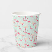 Retro Flamingo Muster Pappbecher (Rückseite)