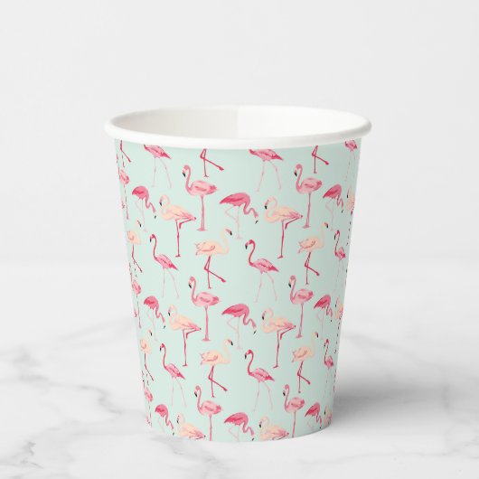 Retro Flamingo Muster Pappbecher (Links)