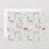 Retro Flamingo Muster Postkarte (Vorne/Hinten)
