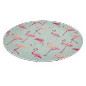 Retro Flamingo-Muster Schneidebrett (Ecke)
