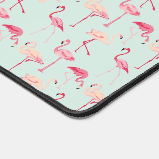 Retro Flamingo Muster Schreibtischunterlage (Ecke)