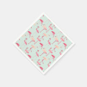 Retro Flamingo Muster Serviette (Ecke)