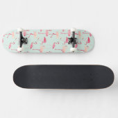 Retro Flamingo-Muster Skateboard (Horizontal)