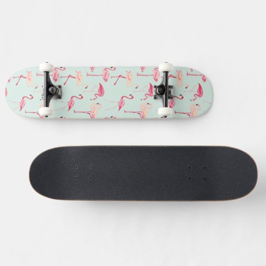 Retro Flamingo-Muster Skateboard (Horizontal)